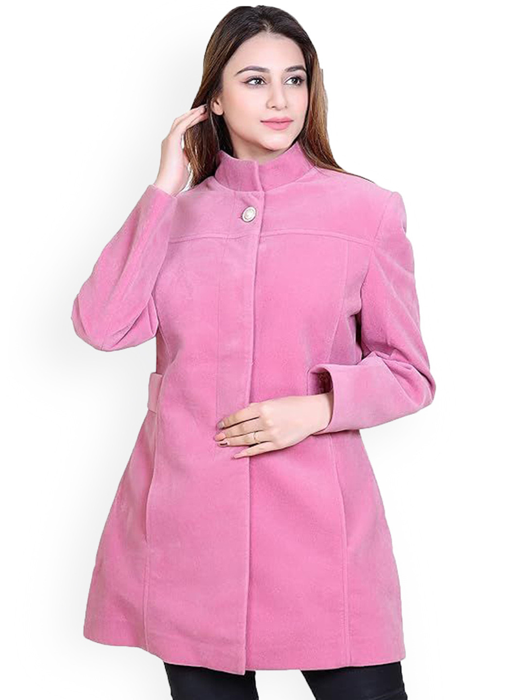 COMFY SPARROW High Collared Neck Single-Breasted Overcoat