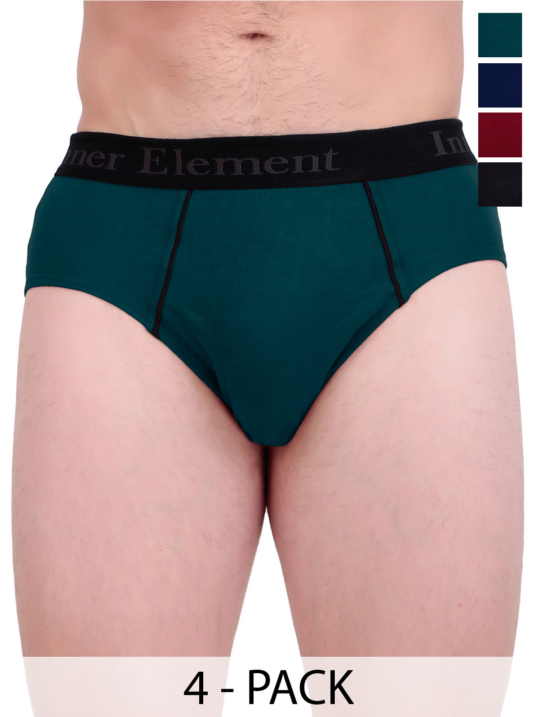 inner element Pack Of 4 Pure Cotton Basic Briefs MEN_BRIEF_PK4_S