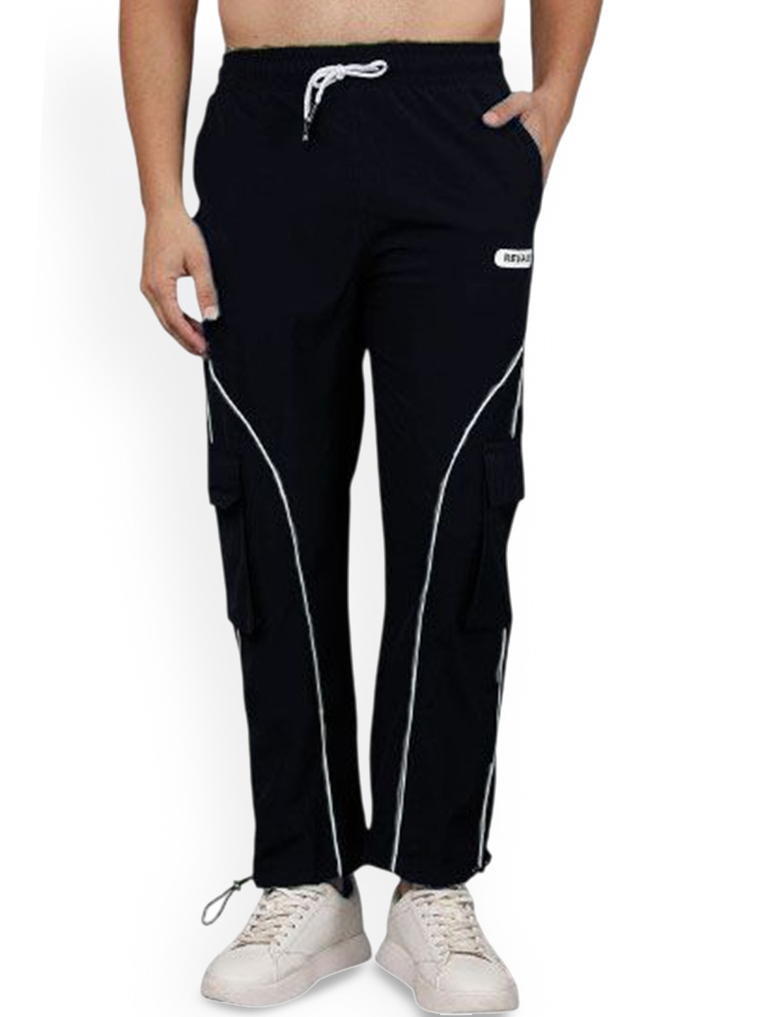 REVAGO Men Relaxed-Fit Mid-Rise Cargo Track Pants