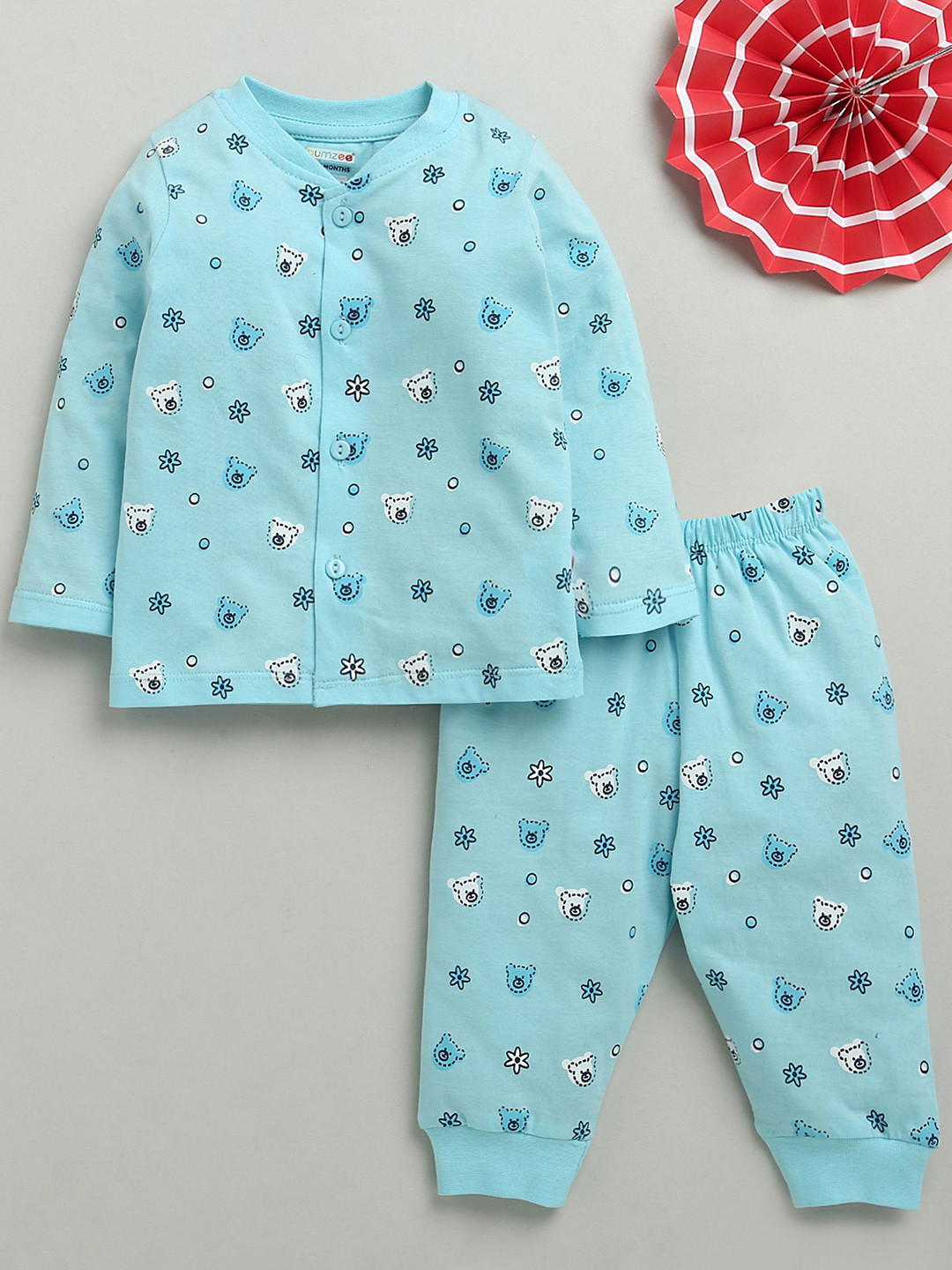 BUMZEE Girls Graphic Printed Shirt & Pyjama Night suits