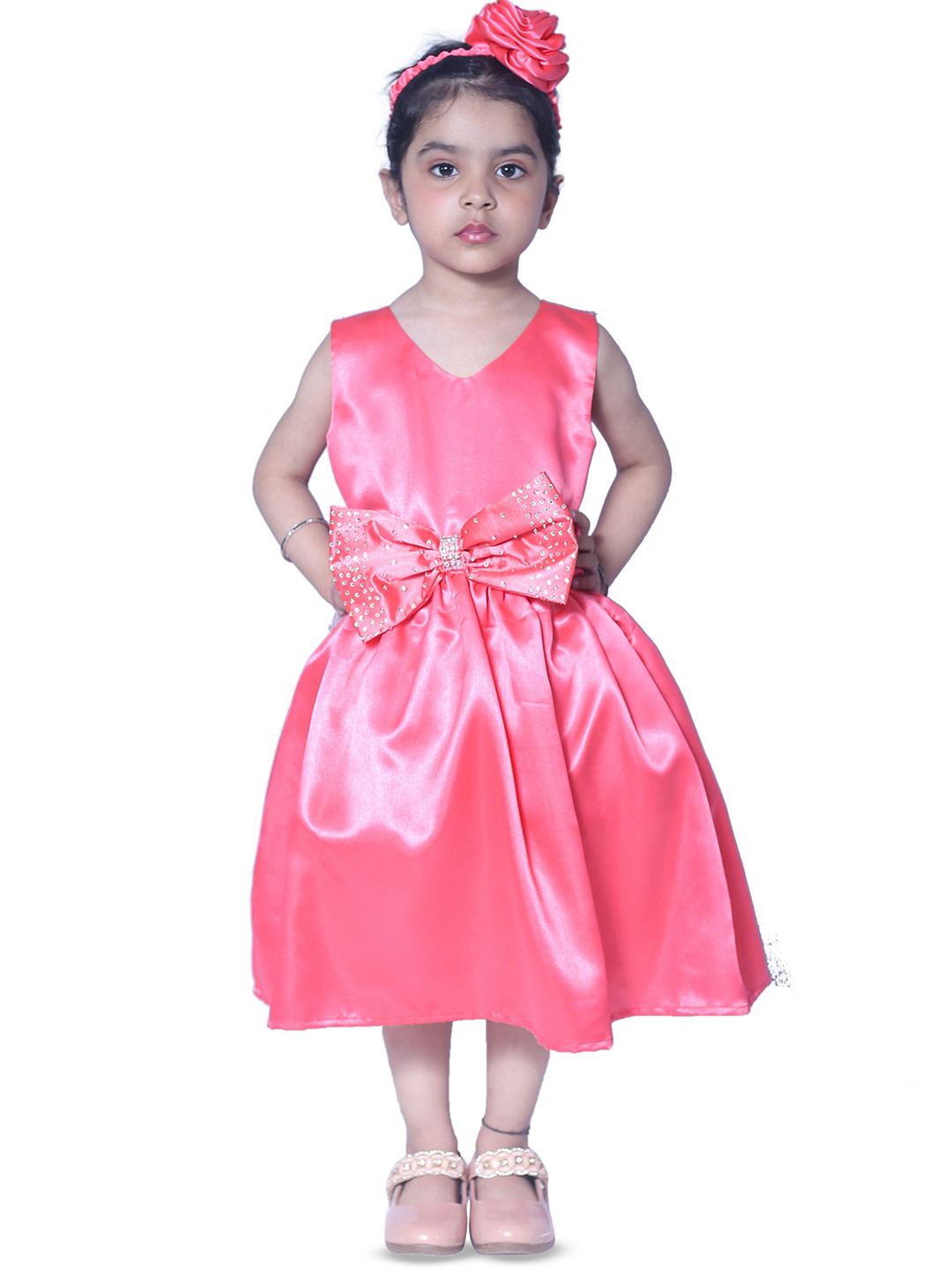 Wow Princess Girls V-Neck Fit & Flare Dress