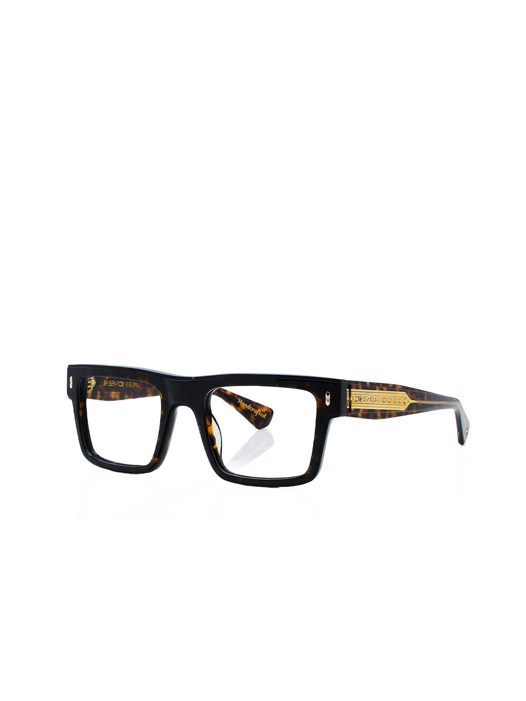 Shisen Fox Kyoto Dark Havana Unisex Abstract Full Rim Rectangle Frames