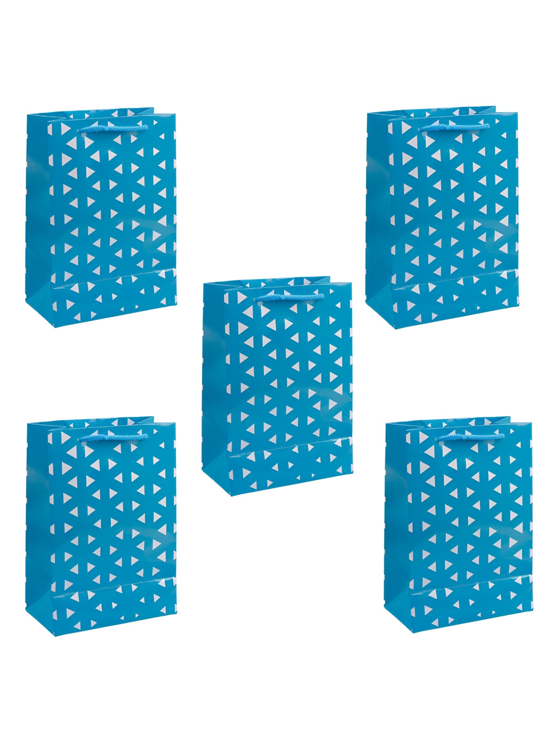 Archies White & Blue 5 Pieces Printed Gifting Paper Bags