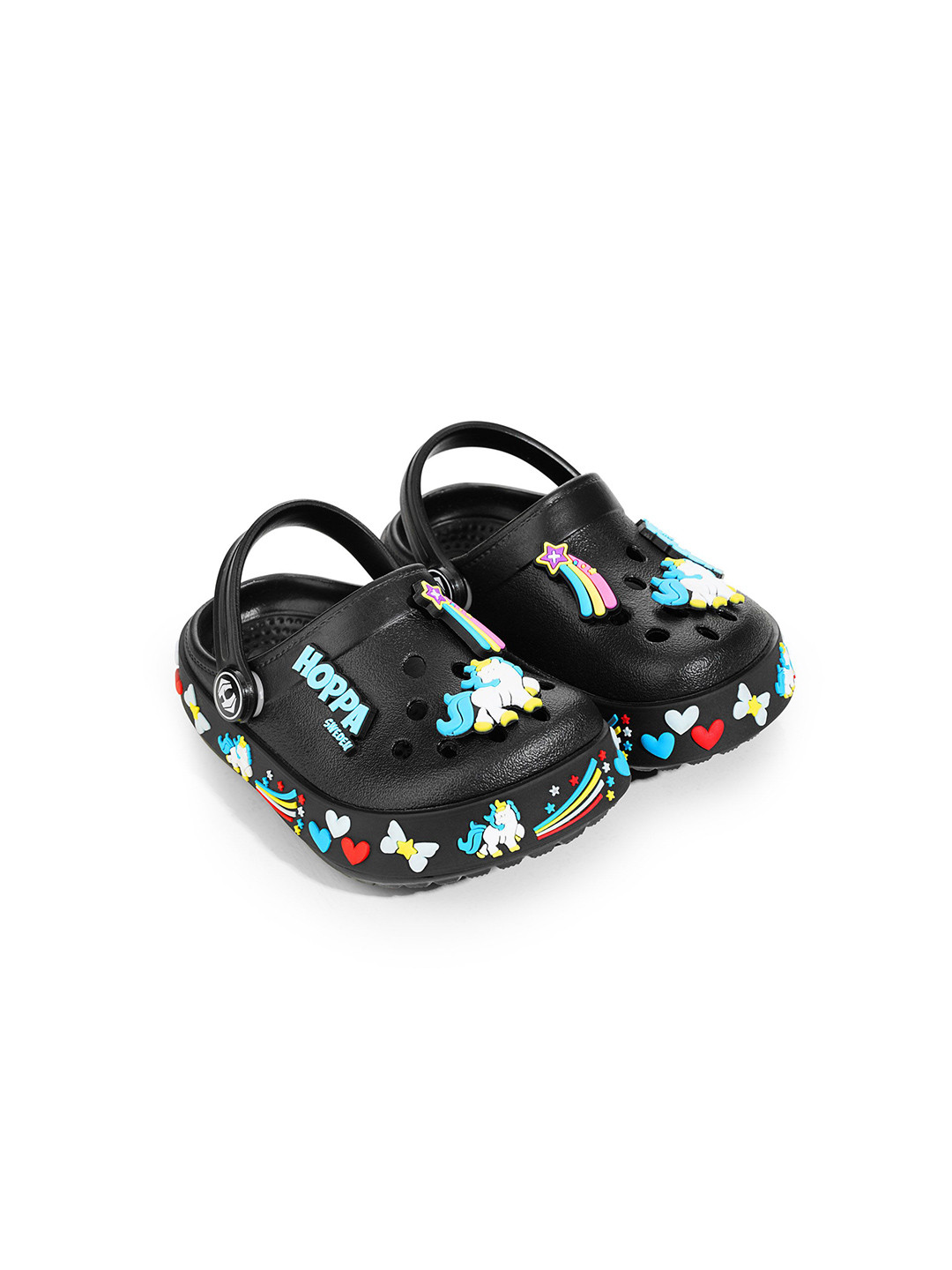Hoppa Kids Star Black Kids Clogs