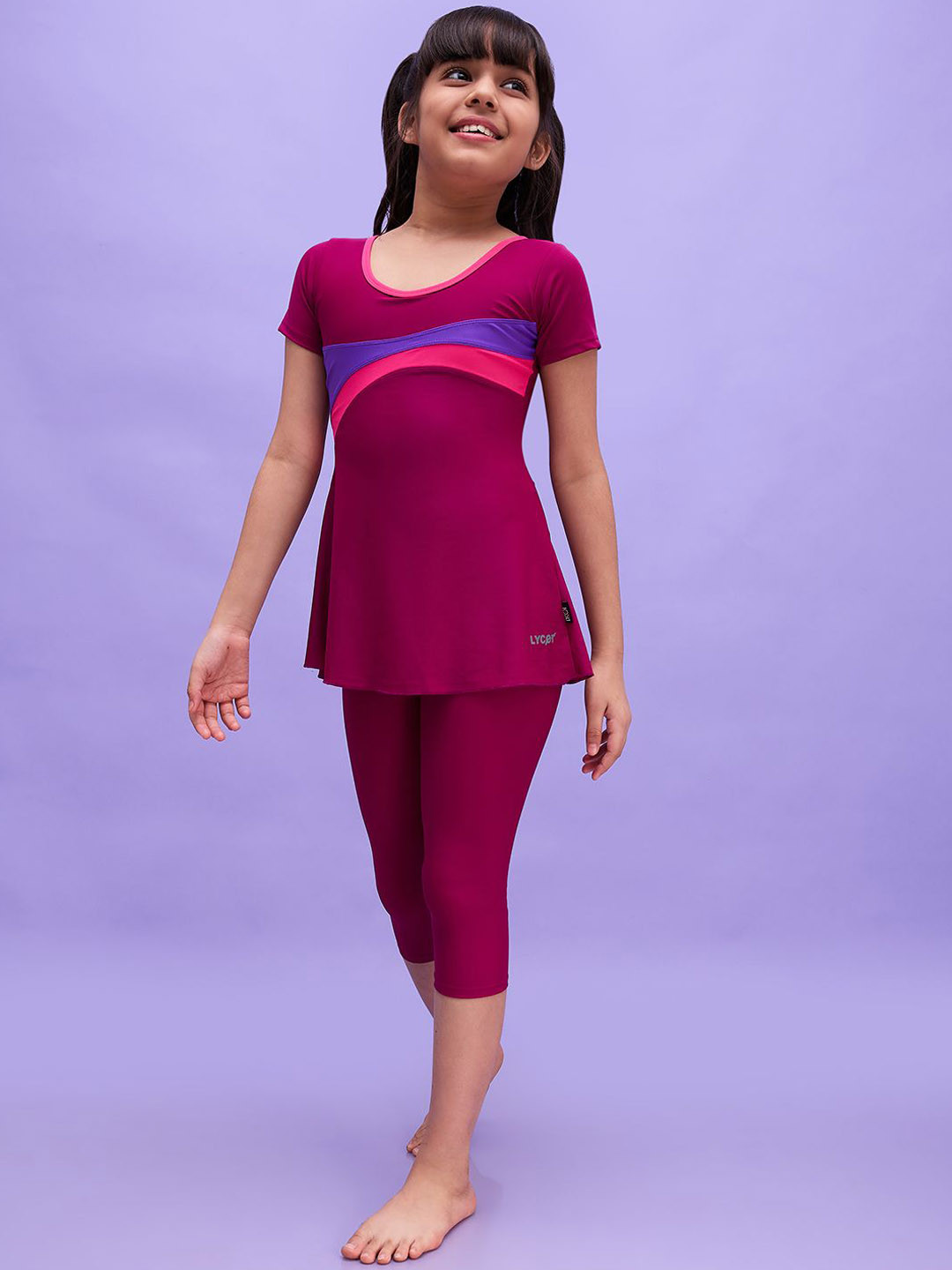 LYCOT Girls Swimdress With Attached Tights