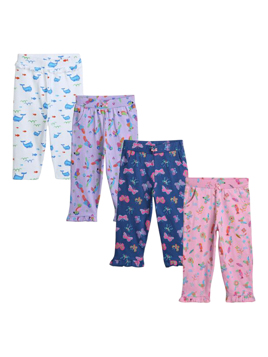 Bontots Infant Girls Pack of 4 Organic Cotton Pyjamas