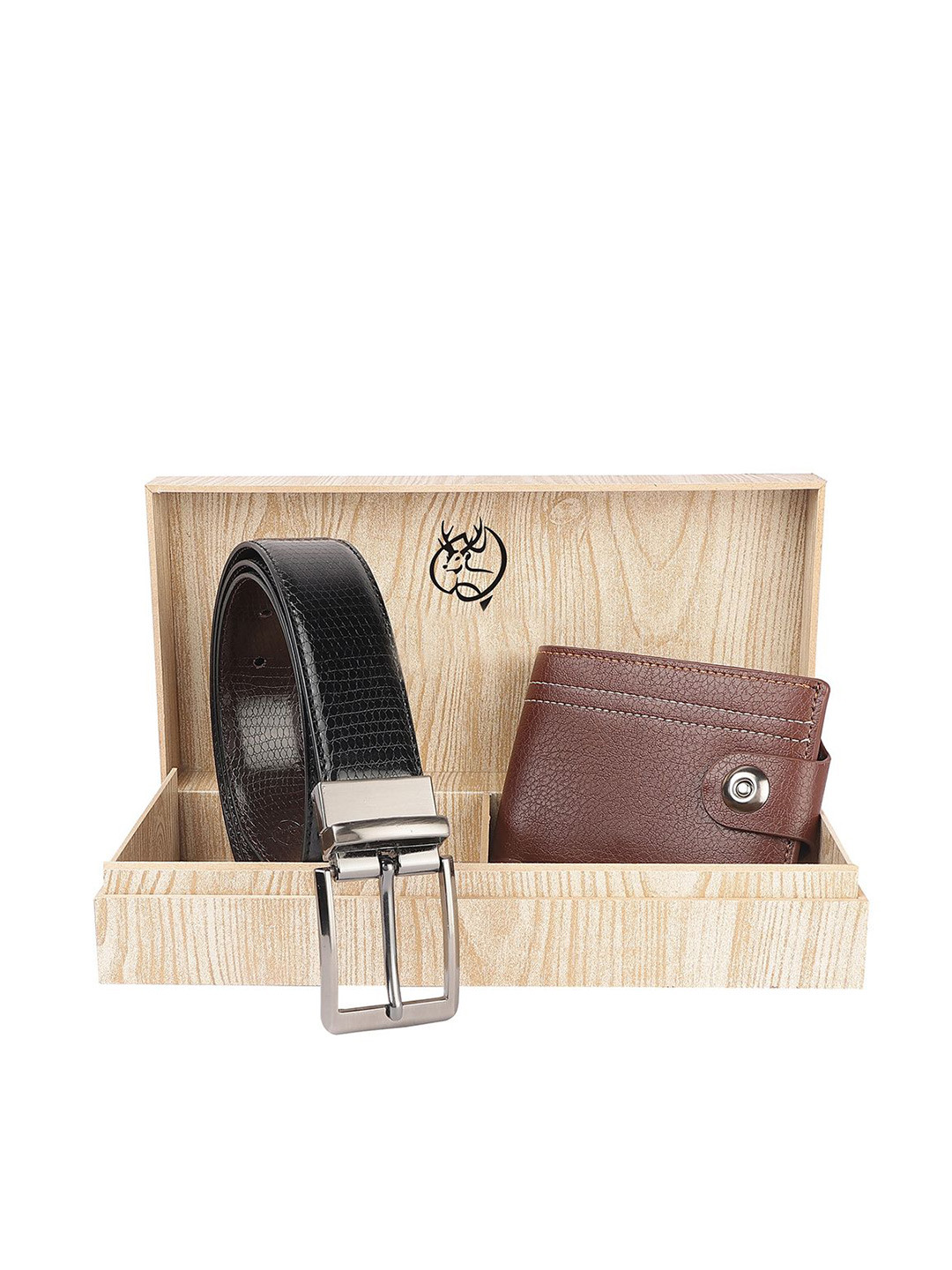 SAZARA Men Reversible Belt And Wallet Gift Set