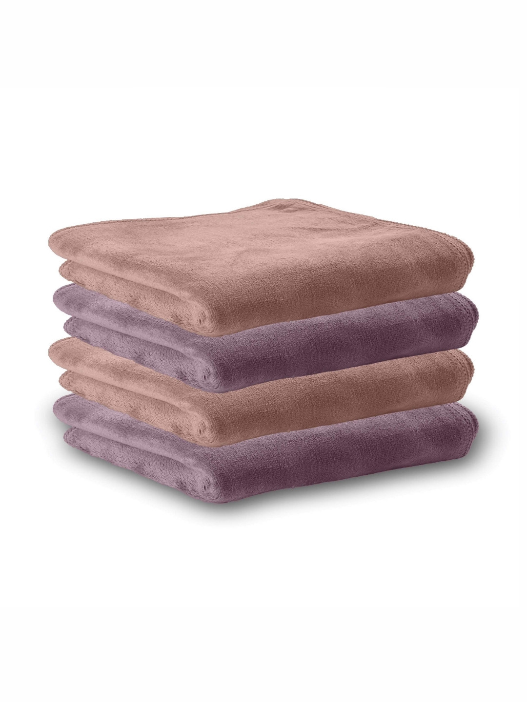 HOUSSE 4-Pieces Peach & Purple  Super Soft & Light Weight Hand Towels