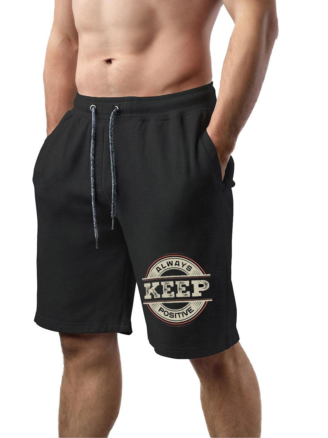 Hotfits Men Printed Regular Fit Mid-Rise Training or Gym Shorts