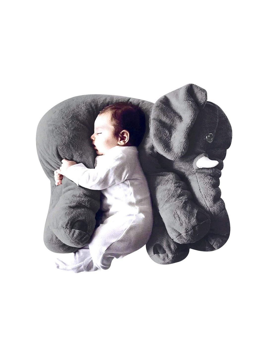 BUMTUM Grey Solid Cotton Lightweight Medium Fibre Baby Pillow-63 x 50 x 40 cm