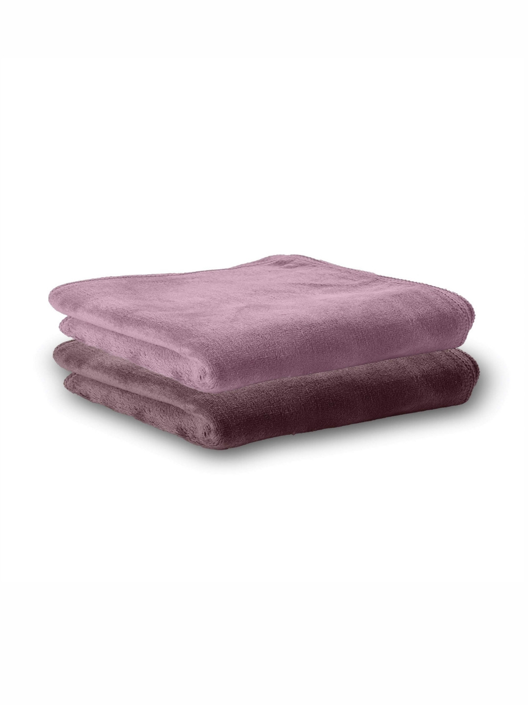 HOUSSE 2 Pieces Purple & Taupe Microfibre 450 GSM Hand Towels