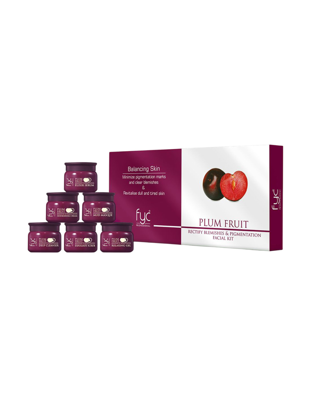 FYC Professional Set Of 5 Rectify Blemishes & Pigmentation Plum Fruit Facial Kit - 300 g
