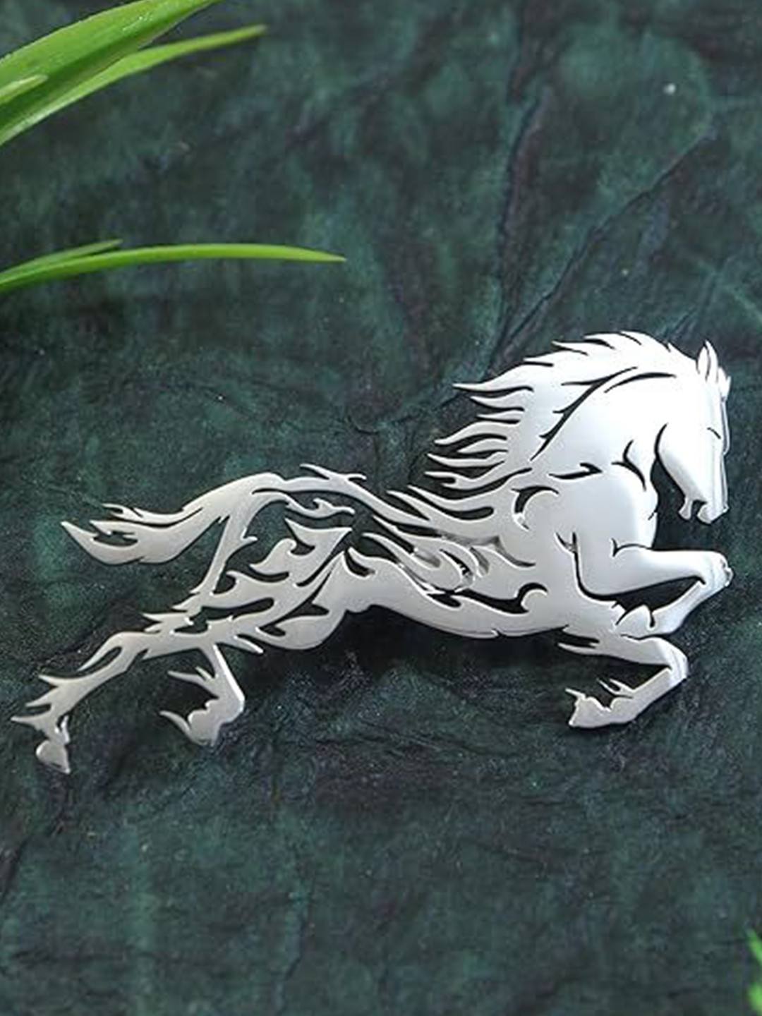 ADORN Stainless Steel Designer Unisex Horse Minimal Brooch