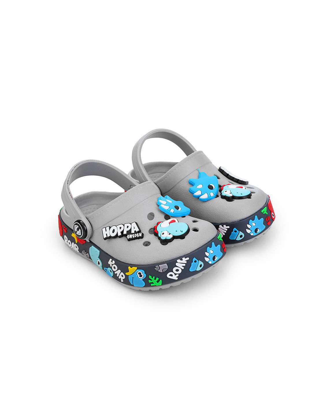 Hoppa Dino Ice Grey Kids Clogs