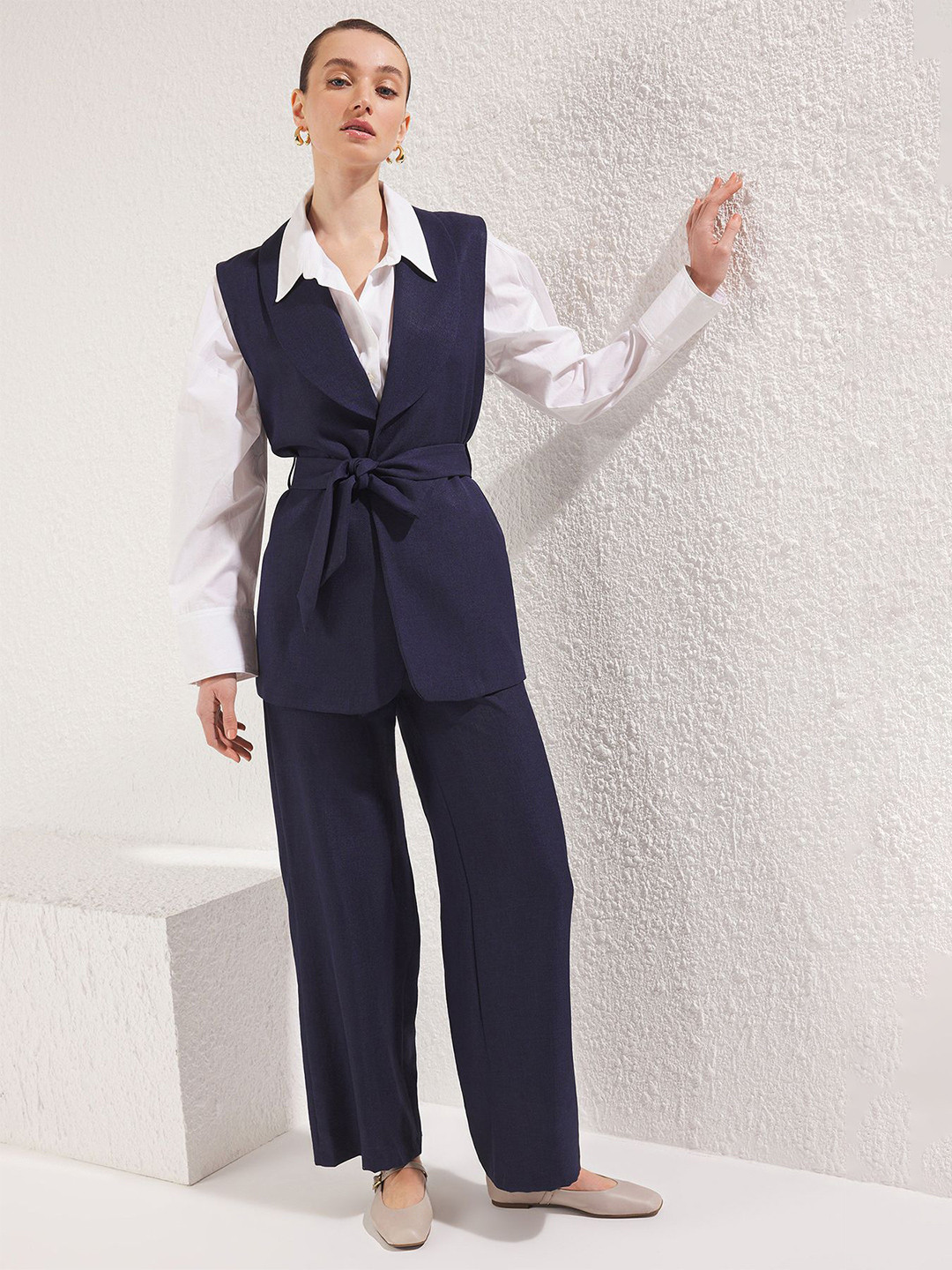 Trendyol Shawl Collar Coat & Trousers