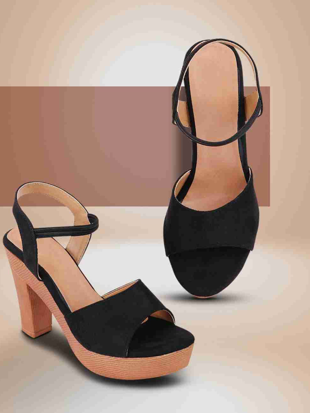 SHOE LAB Solid Platform Peep Toes