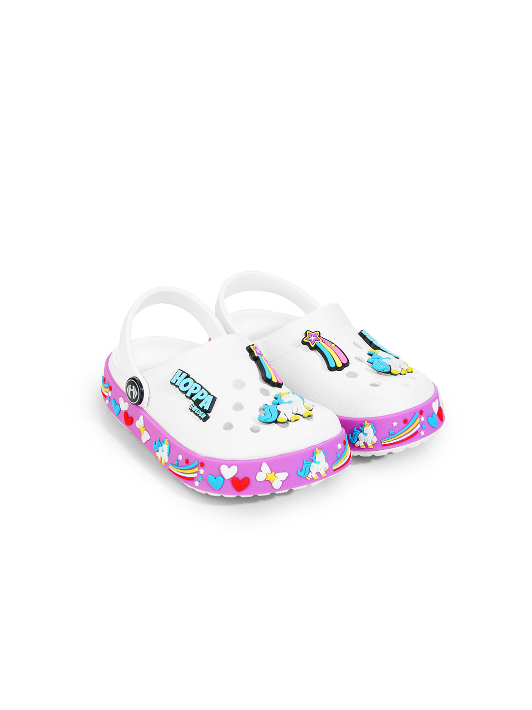 Hoppa Kids Star White Kids Clogs