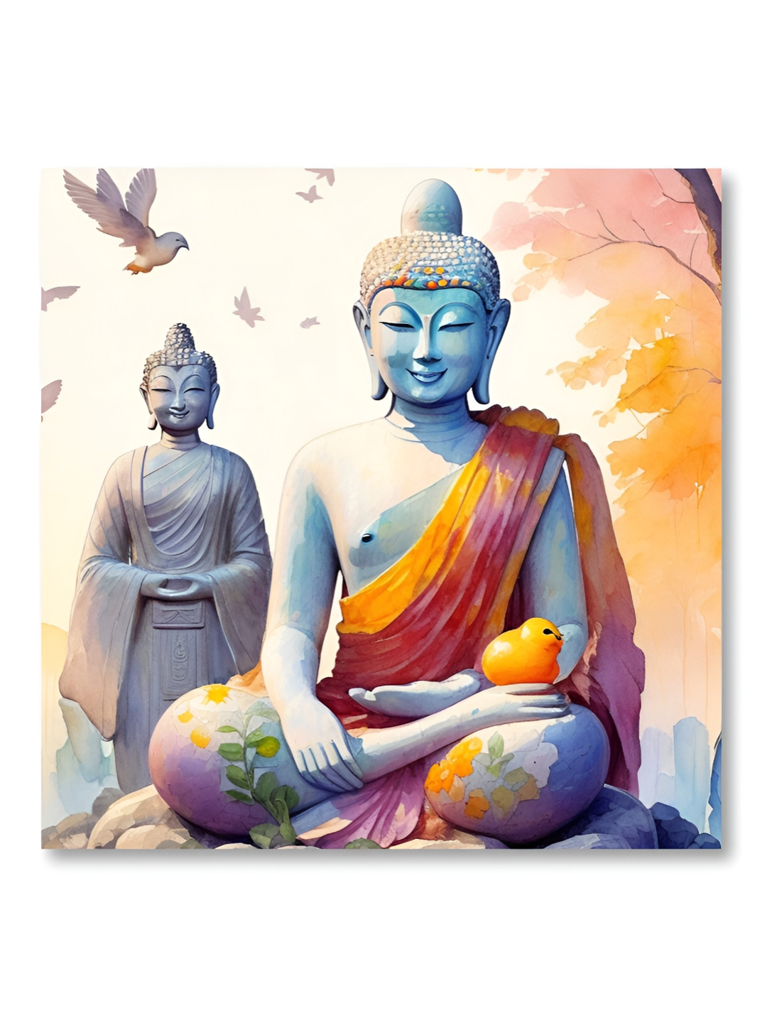 SAF Buddha Canvas Wall Square Paintings Wall Art -30x30In