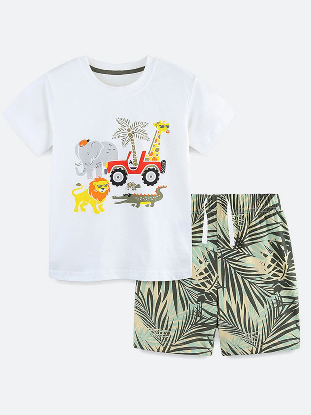 Oh Rare Boys Animal Printed T-shirt With Shorts