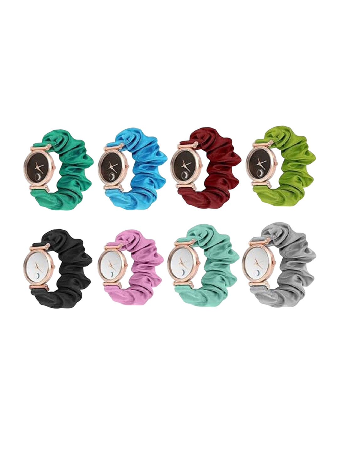 SZN Women Pack Of 8 Dial & Wrap Around Straps Analogue Watch RLX 8 combossSZN