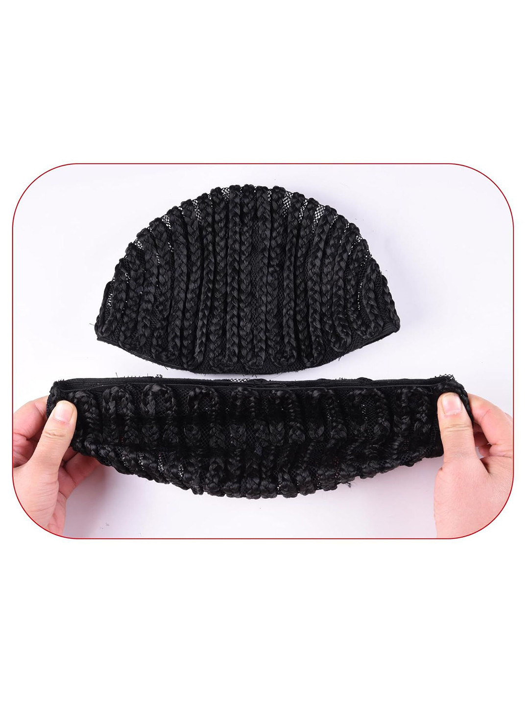 RITZKART Braided 3 Clips Attached Hair Wig Cap