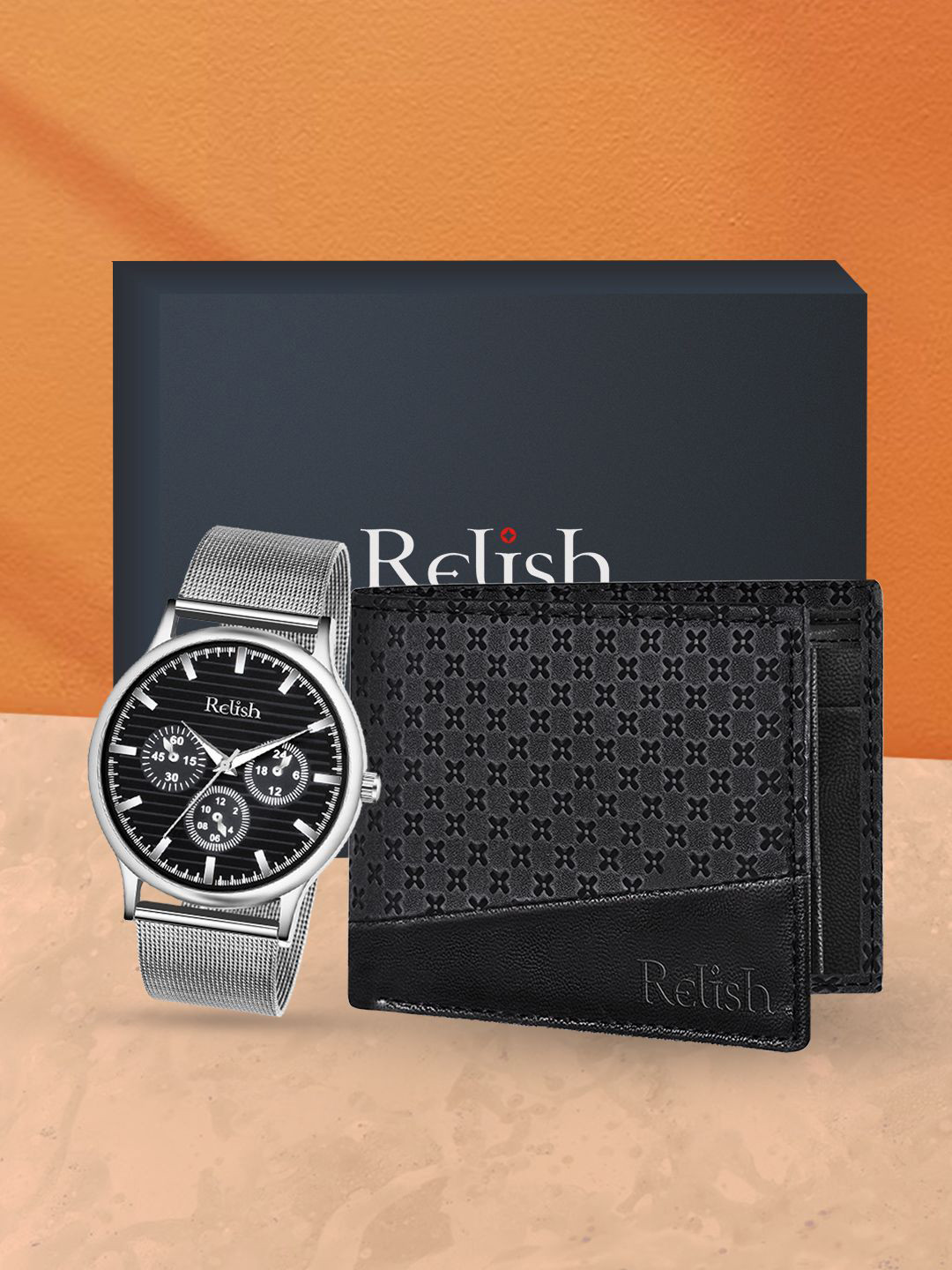Relish Men Watch & Wallet Accessory Gift Set
