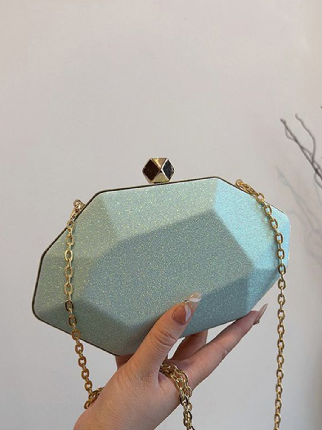 CORSICA Shoulder Strap Box Geometric Shape Clutch