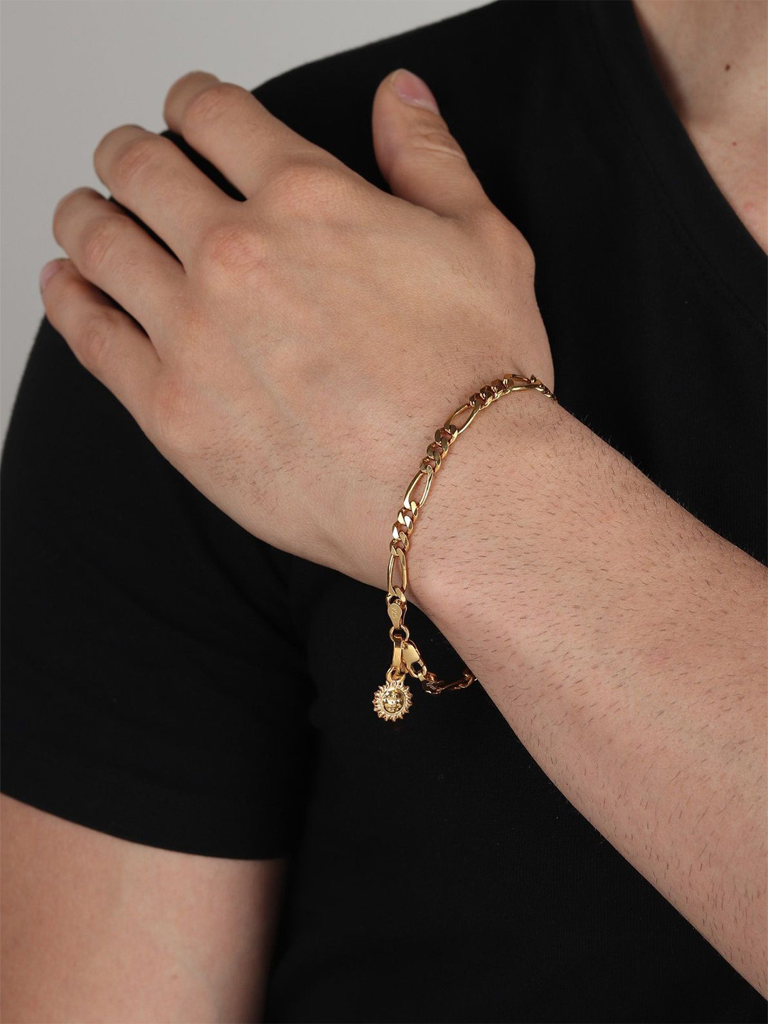 Metronaut Sterling Silver Gold-Plated Surya Symbol Link Bracelet