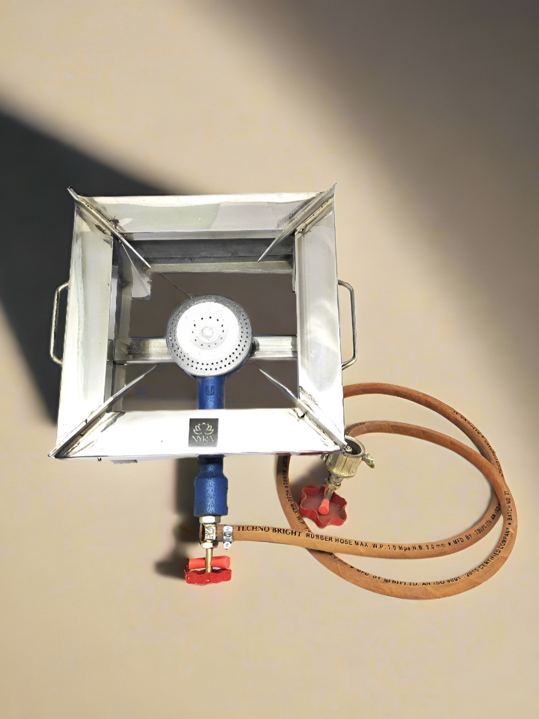 Nyra Kitchenware Stainless Steel Heavy Duty Single Burner Chulha Commercial Gas Stove