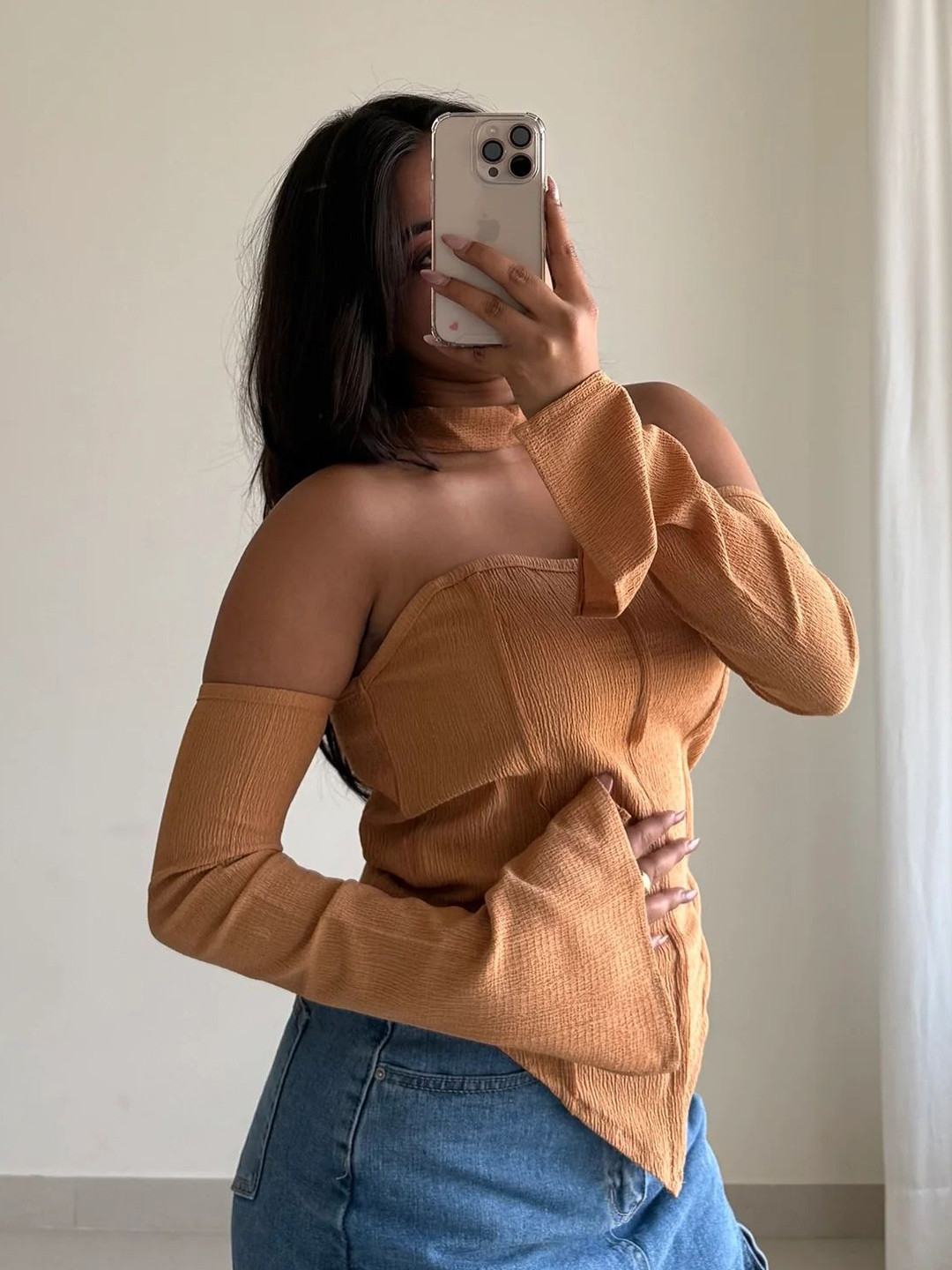 Off Duty India Women Strapless Tube Chic Detachable Sleeves Top
