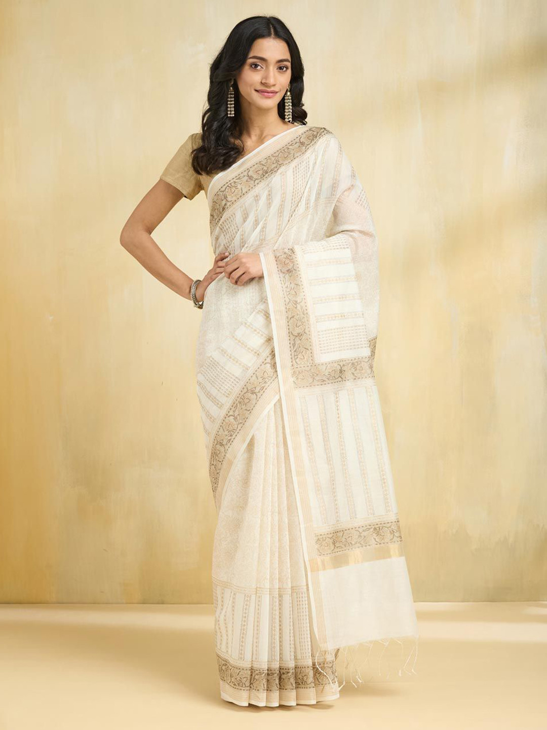 Fabindia Block Print Saree