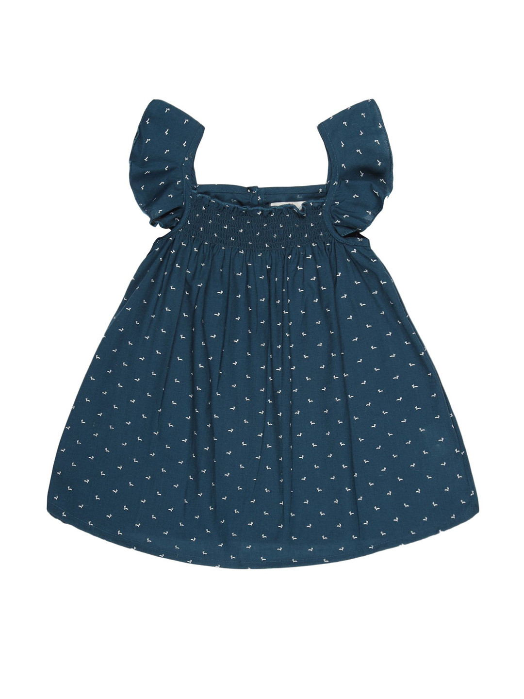 YOUNG BIRDS Girls Printed Flutter Sleeve Cotton A-Line Dress