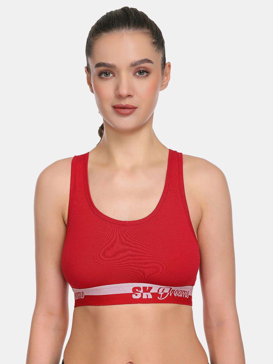 SKDREAMS Full Coverage Non Padded Seamless T-strap Training or Gym Shaper Sports Bra