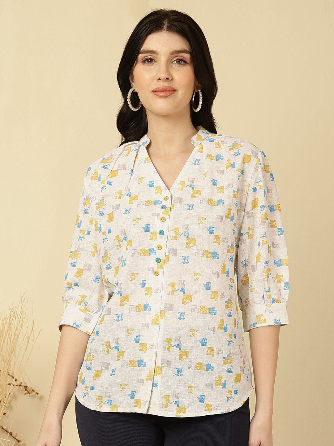FFU Women Printed Shirt Style Top