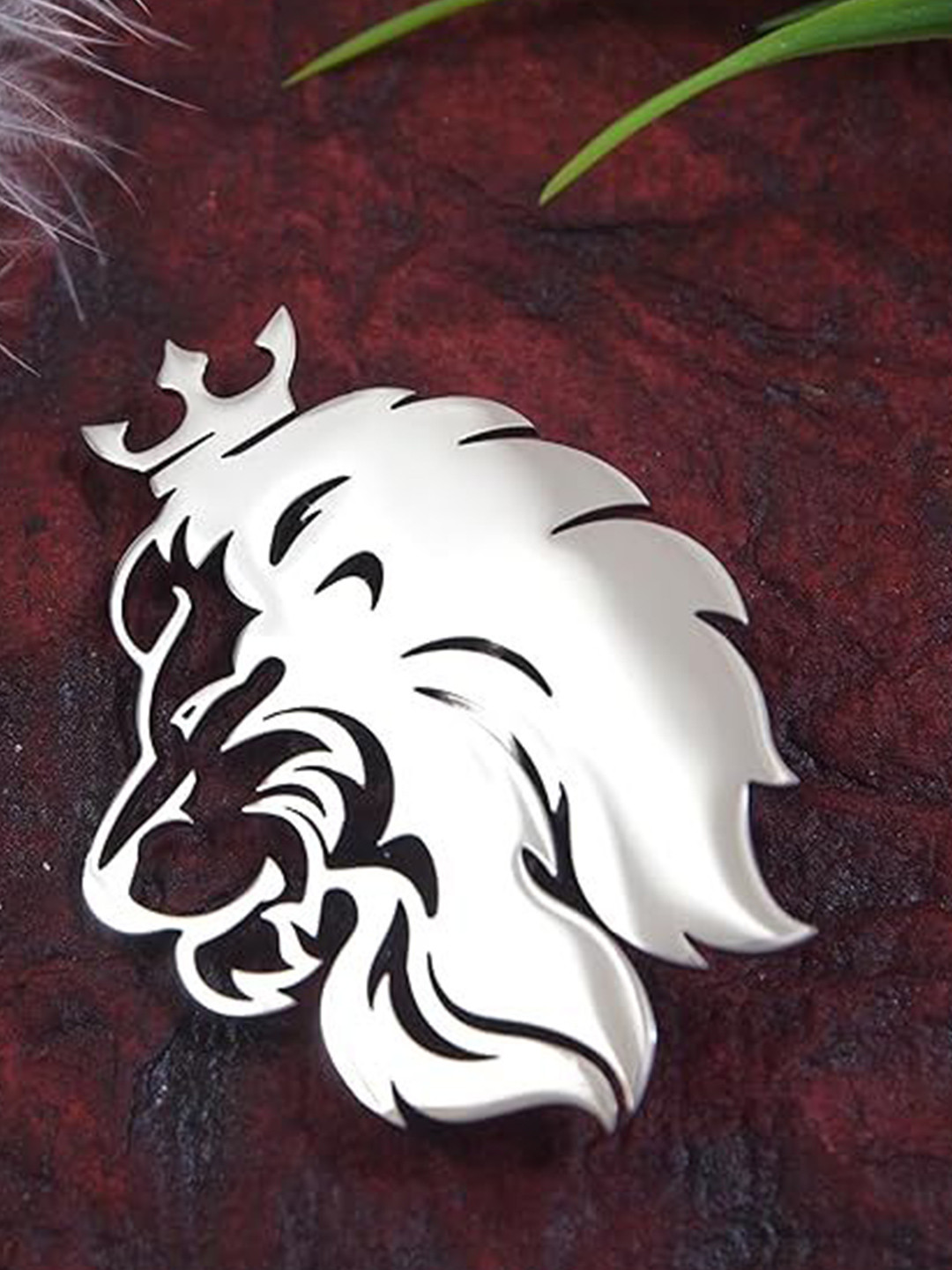 ADORN Stainless Steel Designer Unisex Lion Brooch