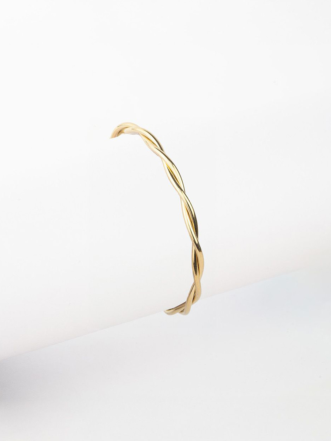 Mesmerize Stainless Steel Gold-Plated Bangle-Style Twisted Bracelet