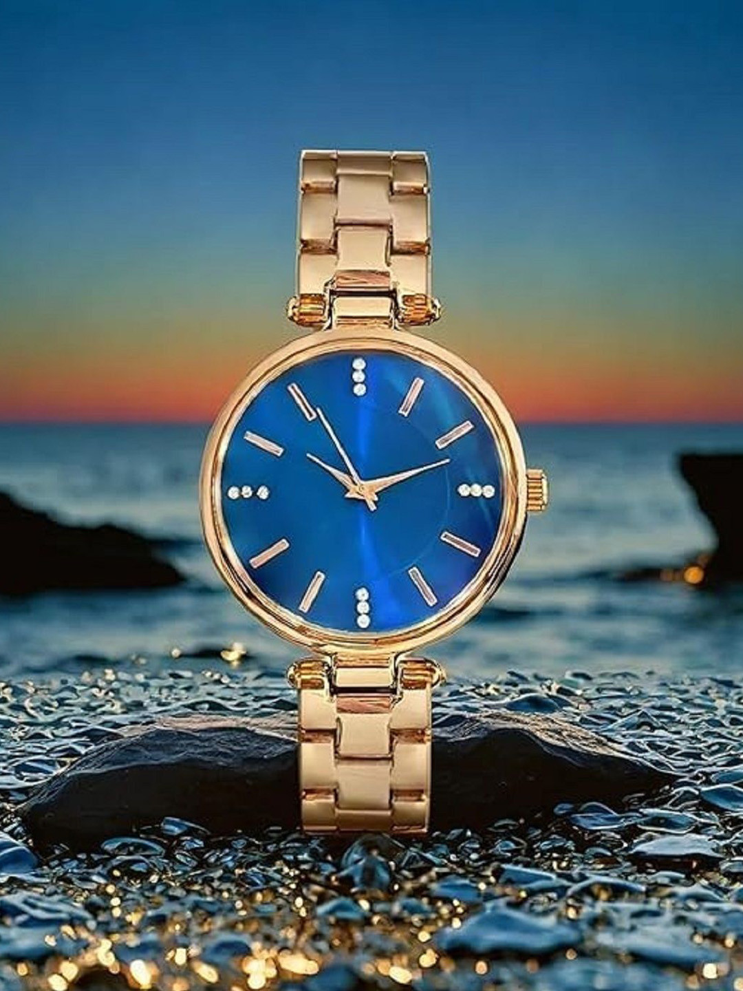 SZN Women Dial & Stainless Steel Straps Analogue Watch Blue Dial LaddySZN