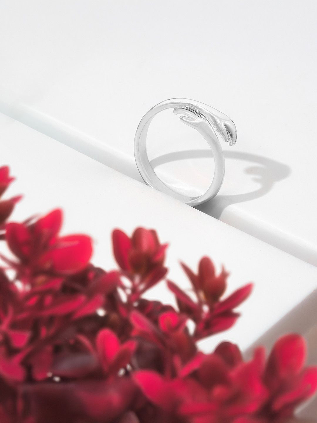 Mesmerize Silver Plated Hug Ring