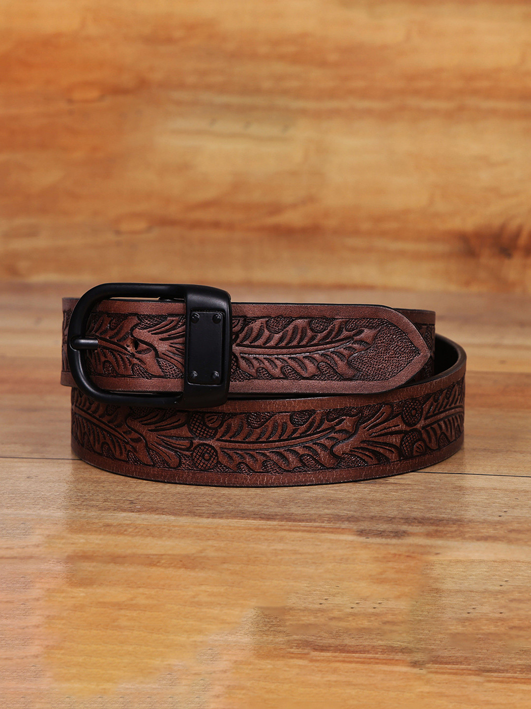 Celtic Unisex Brown Textured Leather Formal Belt TieUps Closure for a Stylish Fit