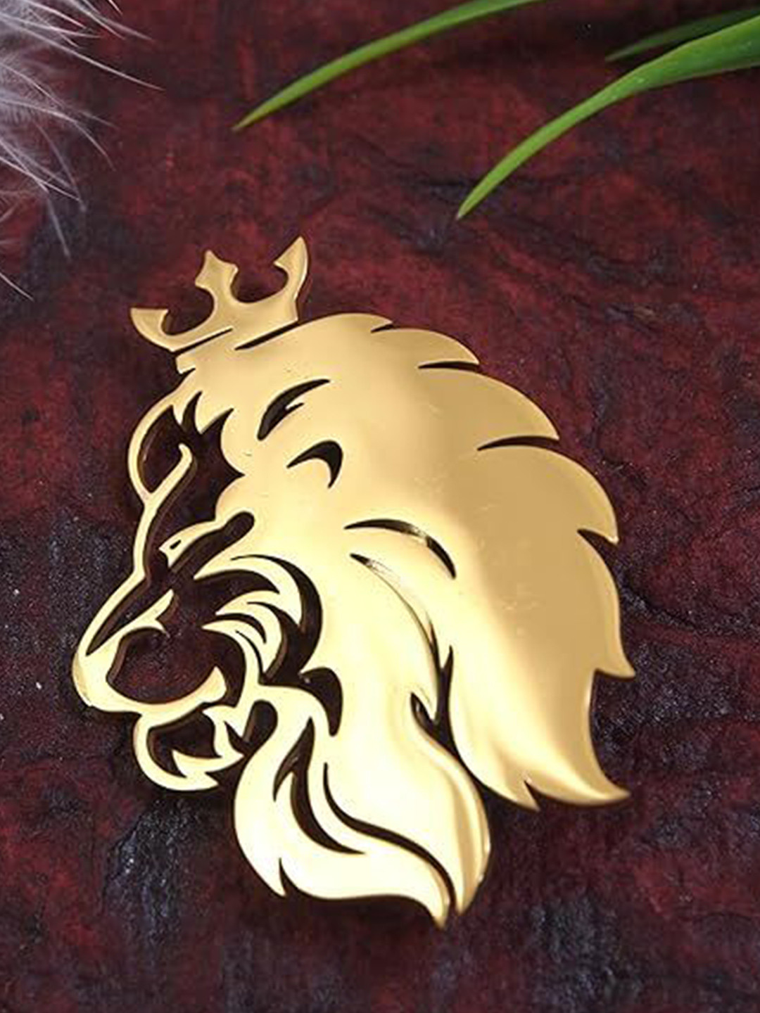ADORN Unisex Stainless Steel Designer Lion Brooch