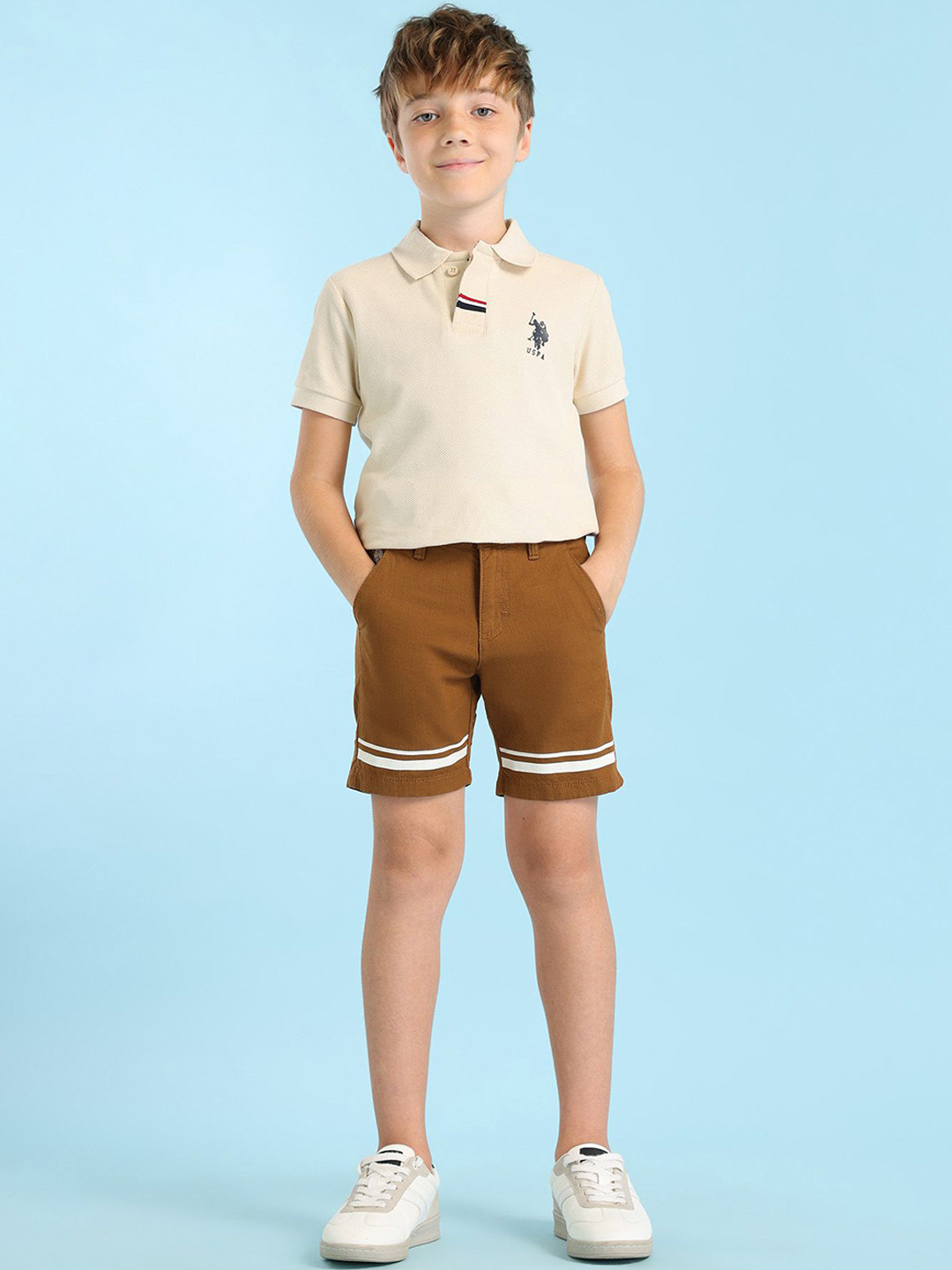 U.S. Polo Assn. Kids Boys Striped Technology Shorts