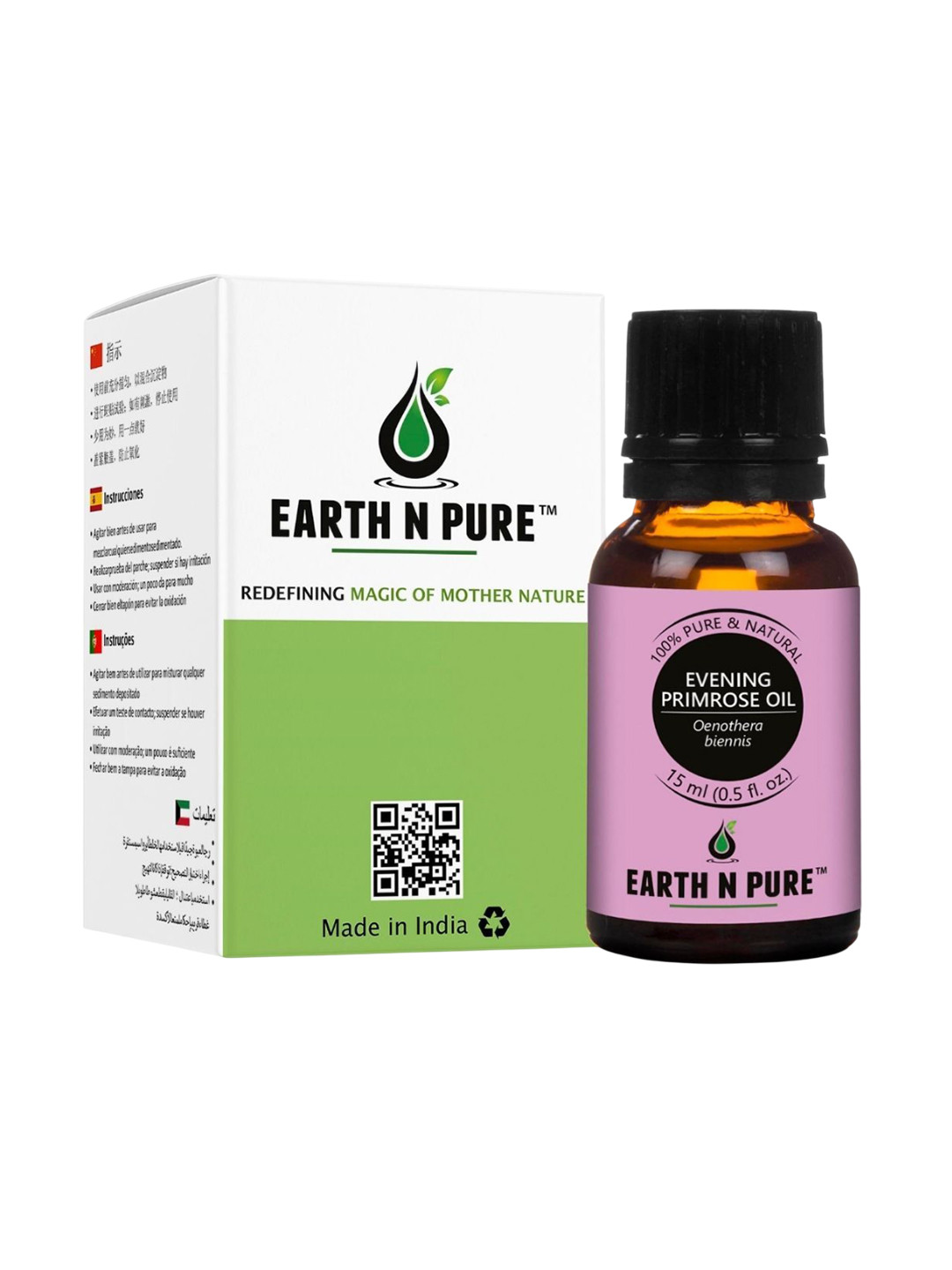 EARTH N PURE 100% Pure & Natural Strengthens Hair Evening Primrose Oil - 15 ml