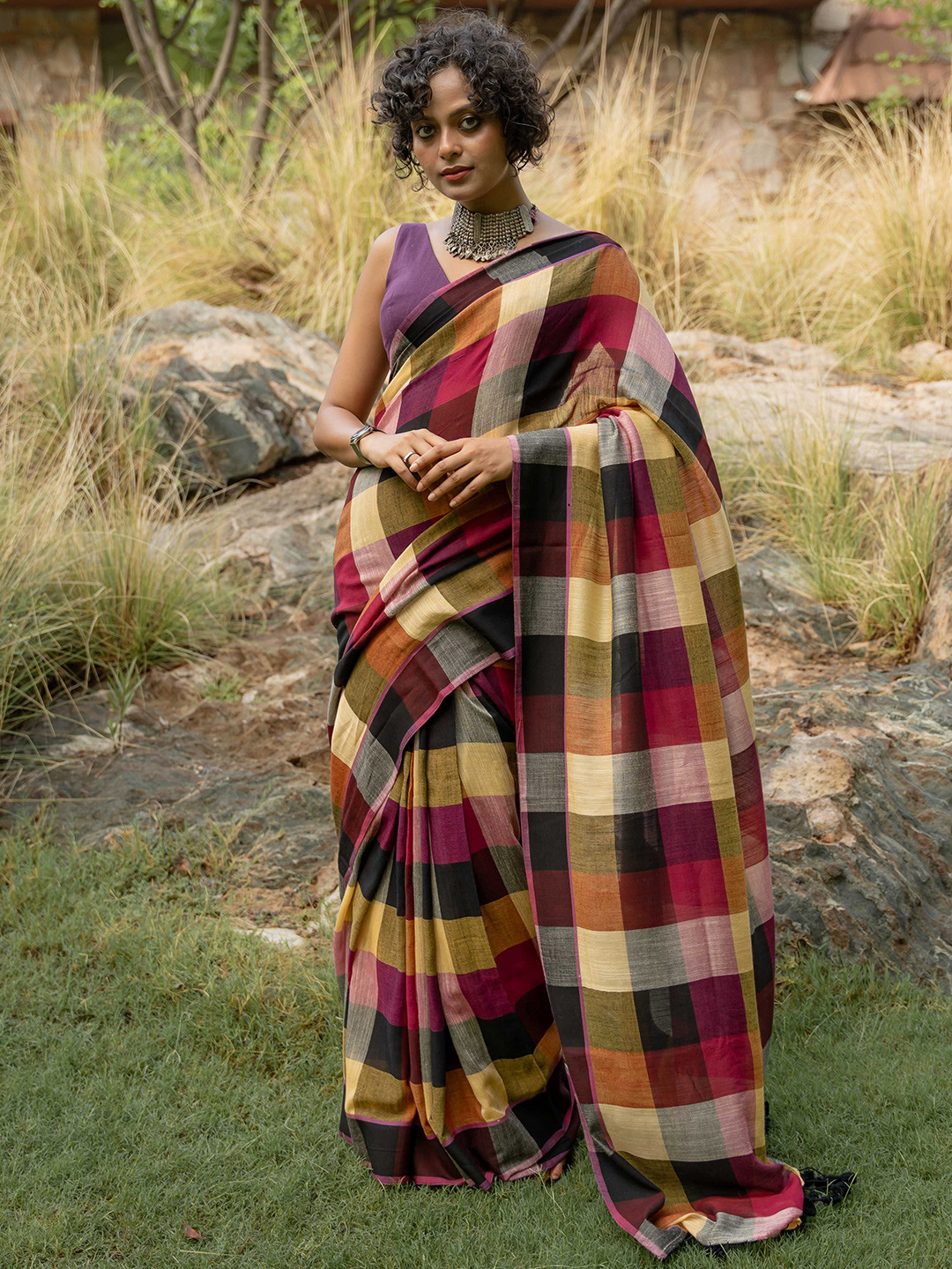 Suta  Multicolour Cotton Saree