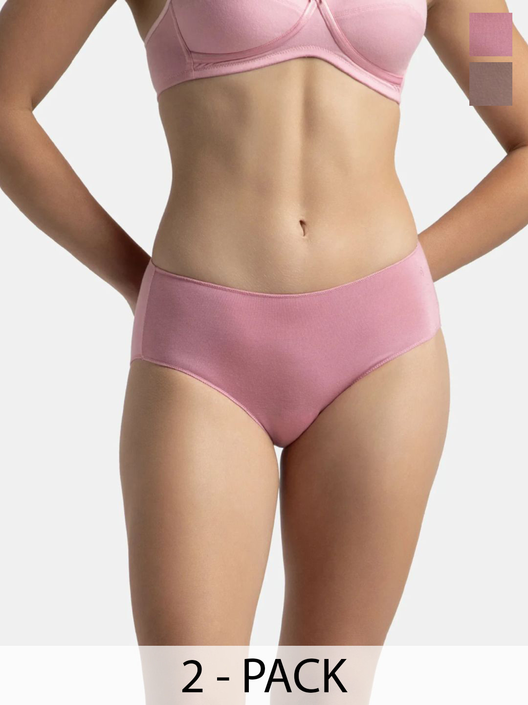 Jockey Pack of 2 High Coverage Micro Modal Hipster With Ultrasoft Concealed Waistband-1802