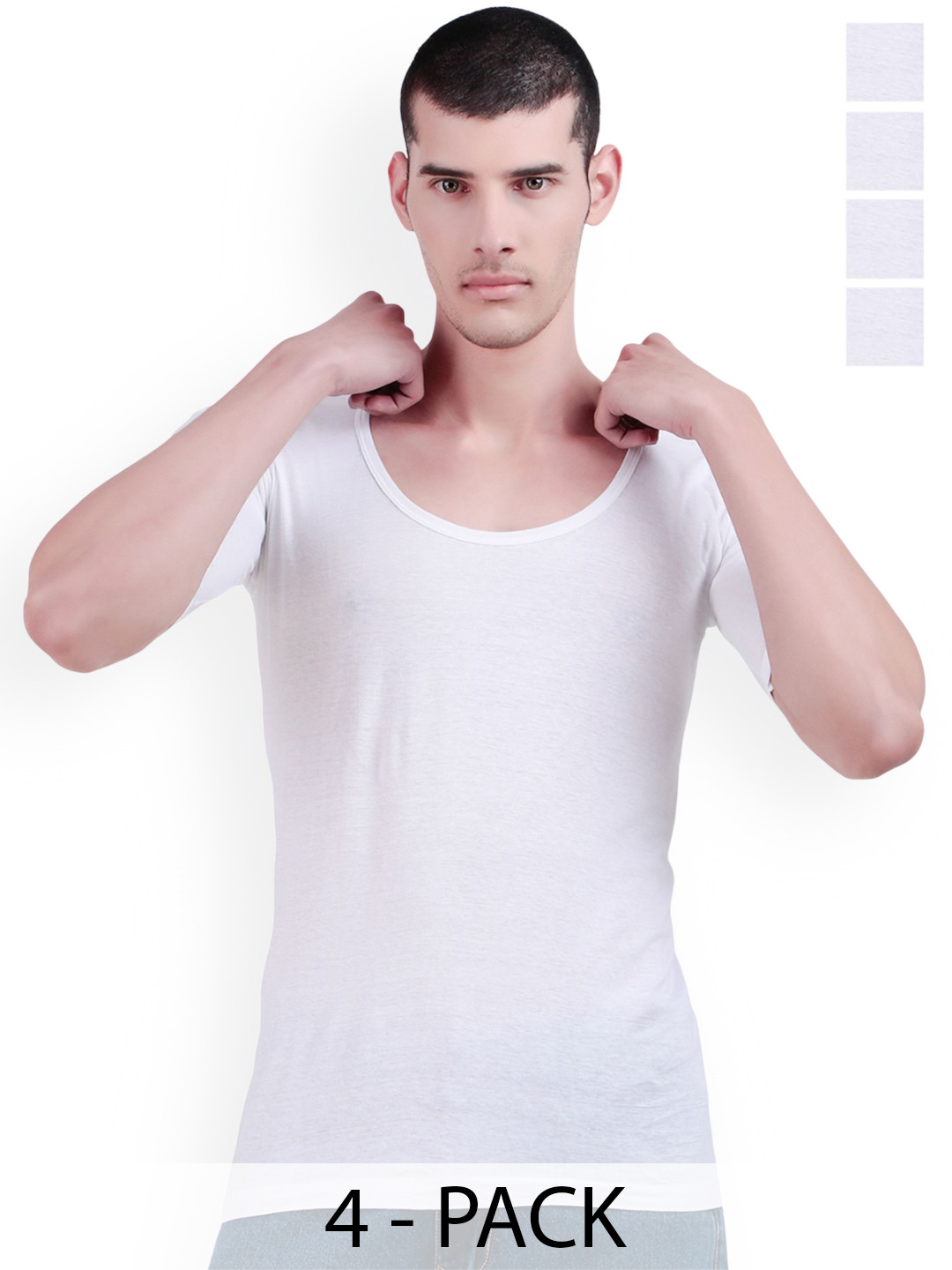inner element Men Pack Of 4 Cotton Undershirt Vests