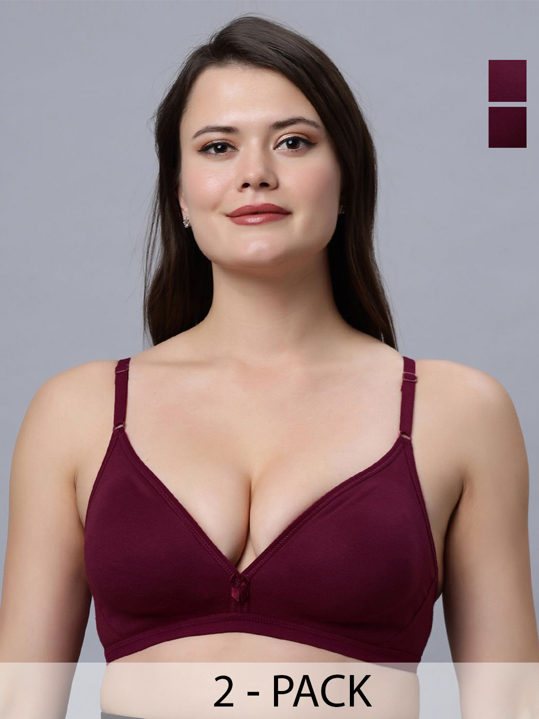 In Care Women Pack of 2 Pure Cotton Cut and Sew Medium Coverage Bra