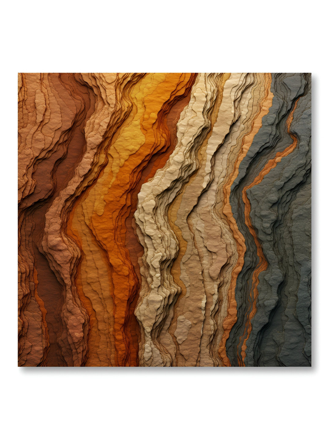 SAF Grey & Beige Abstract Art Canvas Wall Painting