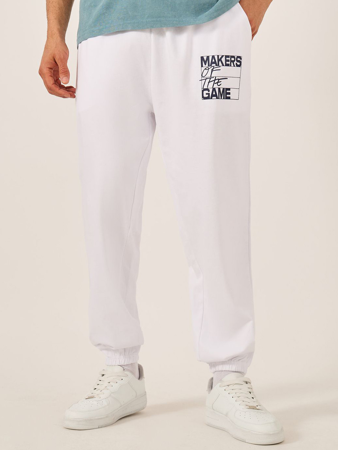 Styli Men Placement Football Print Oversized Fit Jogger With Elasticated Hem