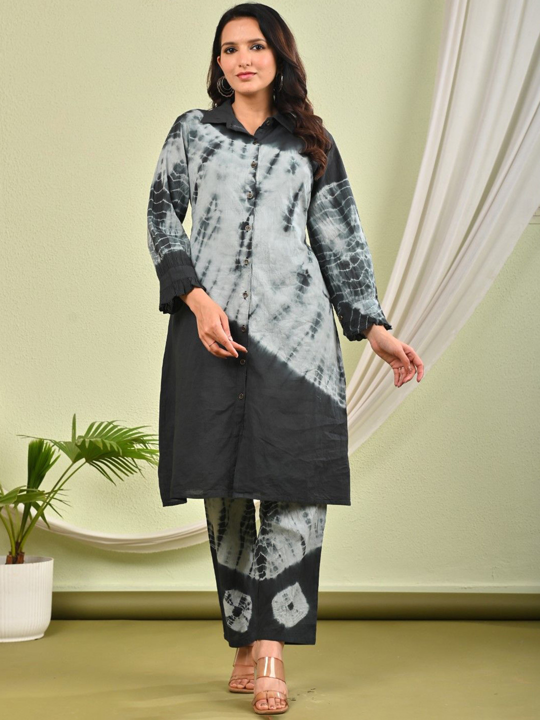 AUTUMN LANE Sana Ash Dyed Pure Cotton Tunic & Trousers Co-Ords