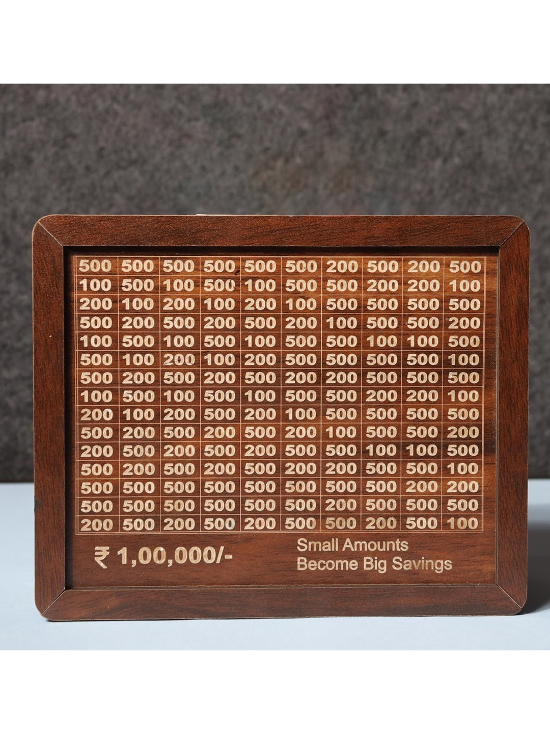 ADKD 100000 Rupees Savings Money Box Piggy Bank Brown Wood Natural Living Room Medium Showpiece - 3.1 Inches